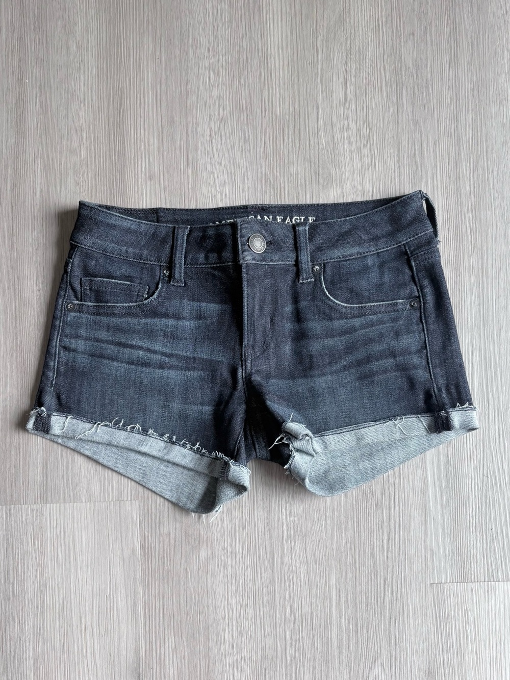 American Eagle Super Low Shortie Jean Shorts- Size 4
